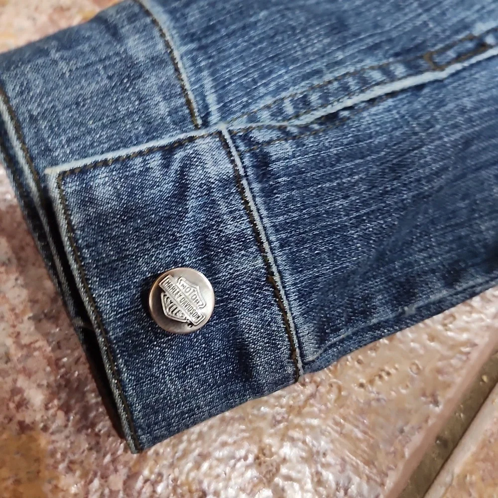 Harley Davidson denim jacket Womens Size Small - Picture 7 of 7